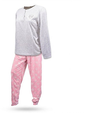 OZABI Ensemble Pyjama Long Femme Haut Manches Longues