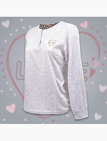 OZABI Ensemble Pyjama Long Femme Haut Manches Longues