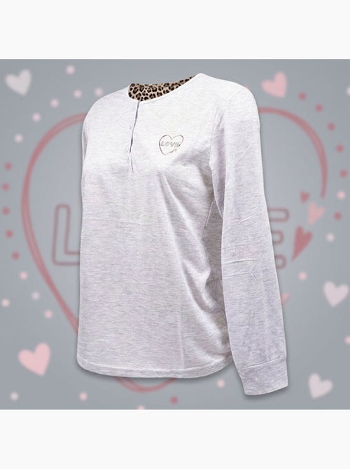 OZABI Ensemble Pyjama Long Femme Haut Manches Longues - Kiabi