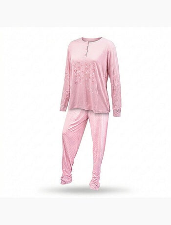 OZABI Ensemble Pyjama Long Femme Haut Manches Longues