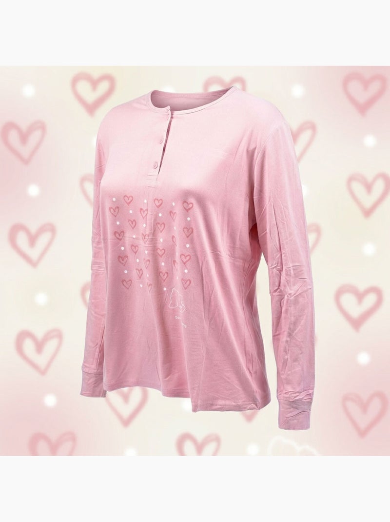 OZABI Ensemble Pyjama Long Femme Haut Manches Longues Rose - Kiabi