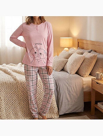 OZABI Ensemble Pyjama Long Femme Haut Manches Longues