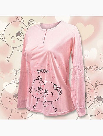 OZABI Ensemble Pyjama Long Femme Haut Manches Longues