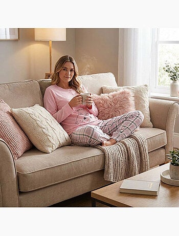 OZABI Ensemble Pyjama Long Femme Haut Manches Longues