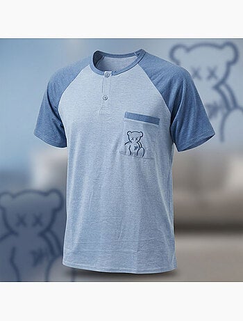 OZABI Ensemble Pyjama Pyjama Court Homme Coton