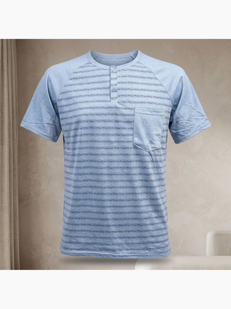 OZABI Ensemble Pyjama Pyjama Court Homme Coton Bleu - Kiabi