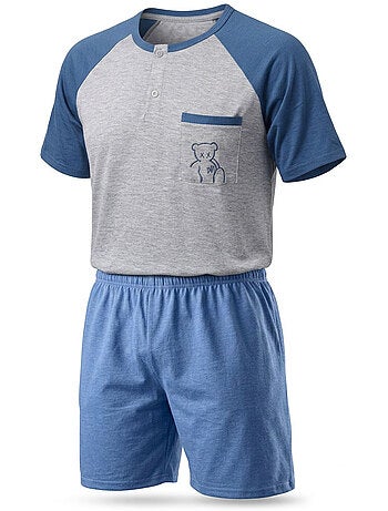 OZABI Ensemble Pyjama Pyjama Court Homme Coton