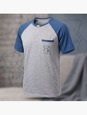 OZABI Ensemble Pyjama Pyjama Court Homme Coton