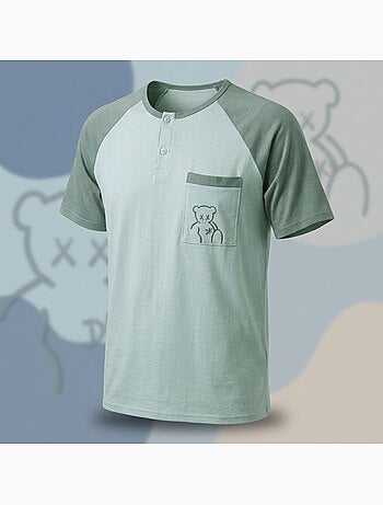 OZABI Ensemble Pyjama Pyjama Court Homme Coton