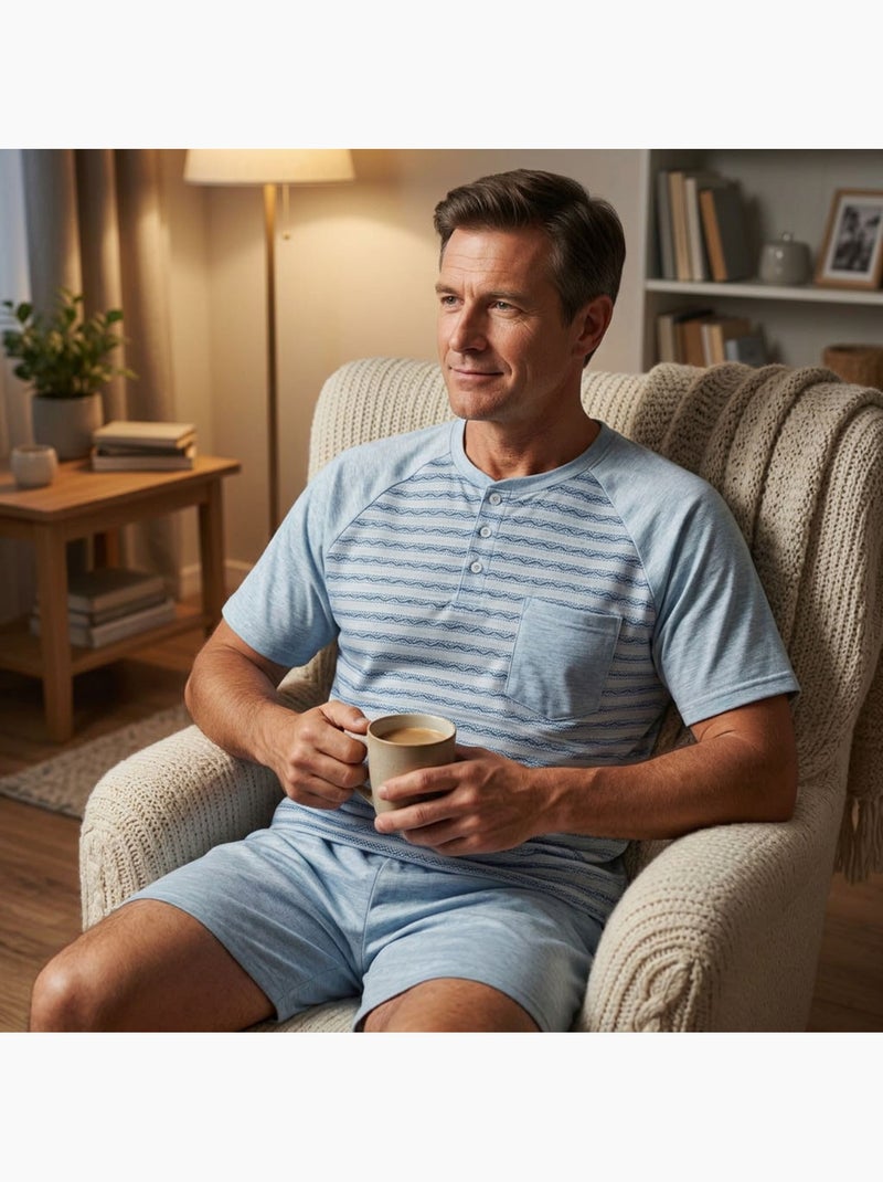 OZABI Ensemble Pyjama Pyjama Court Homme Coton Vert - Kiabi