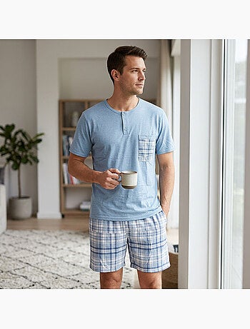 OZABI Ensemble Pyjama Pyjama Court Homme Coton