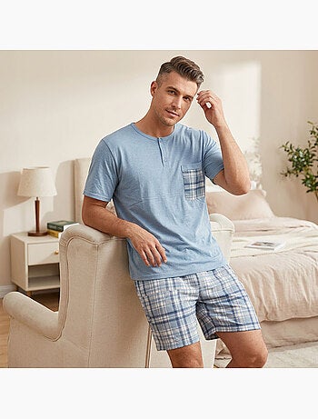 OZABI Ensemble Pyjama Pyjama Court Homme Coton