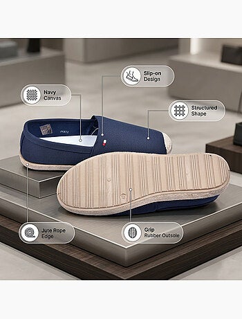 OZABI Espadrilles homme élégantes été slip-on style chic décontracté