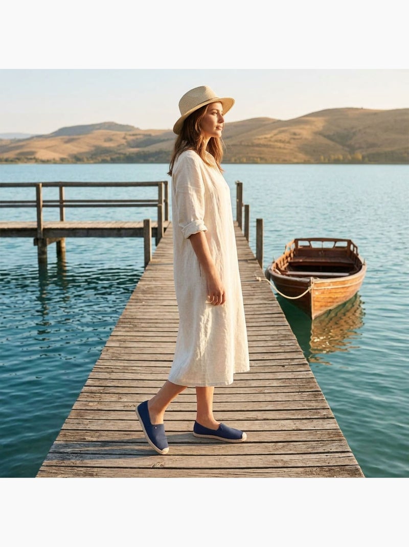 OZABI Espadrilles homme élégantes été slip-on style chic décontracté Bleu marine - Kiabi