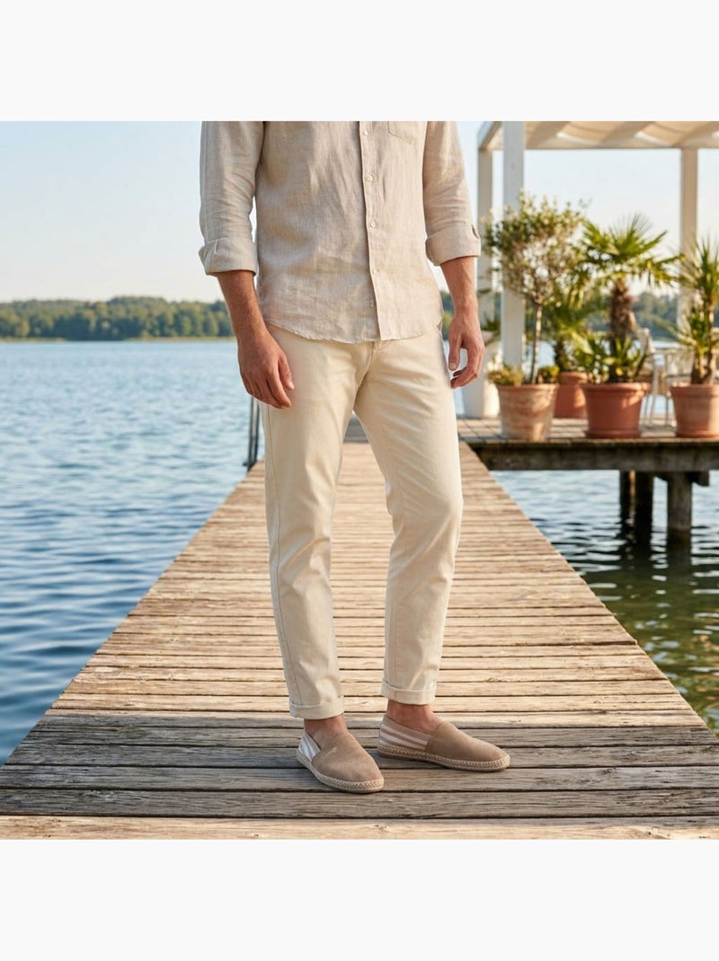 OZABI Espadrilles homme élégantes été slip-on style chic décontracté Marron - Kiabi