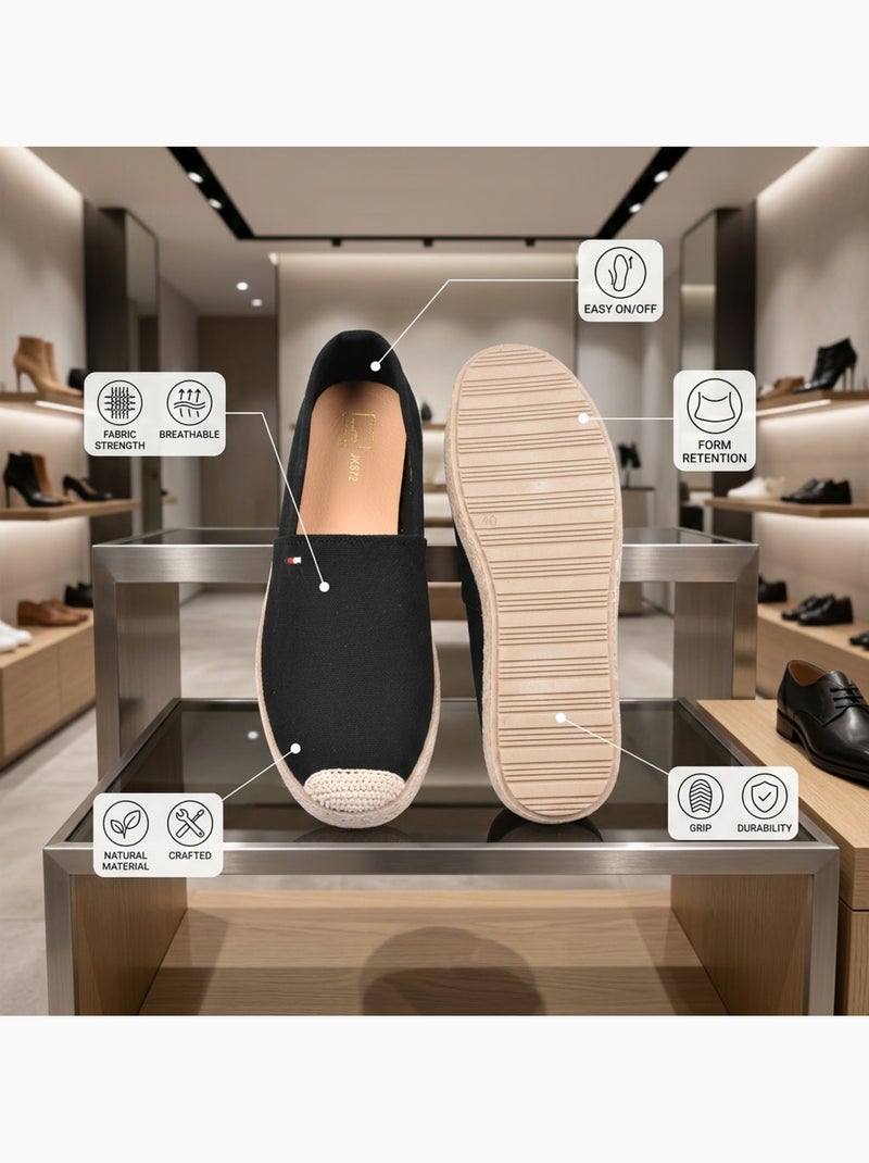 OZABI Espadrilles homme élégantes été slip-on style chic décontracté Noir - Kiabi