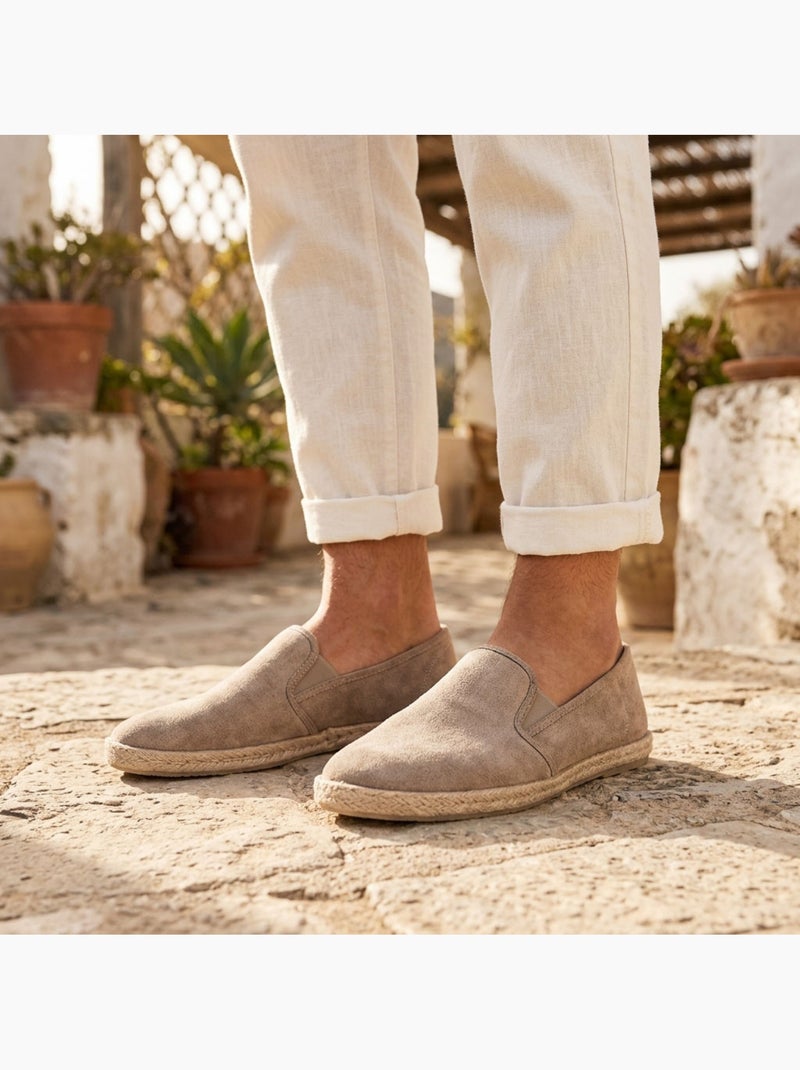 OZABI Espadrilles homme élégantes été slip-on style chic décontracté Taupe - Kiabi