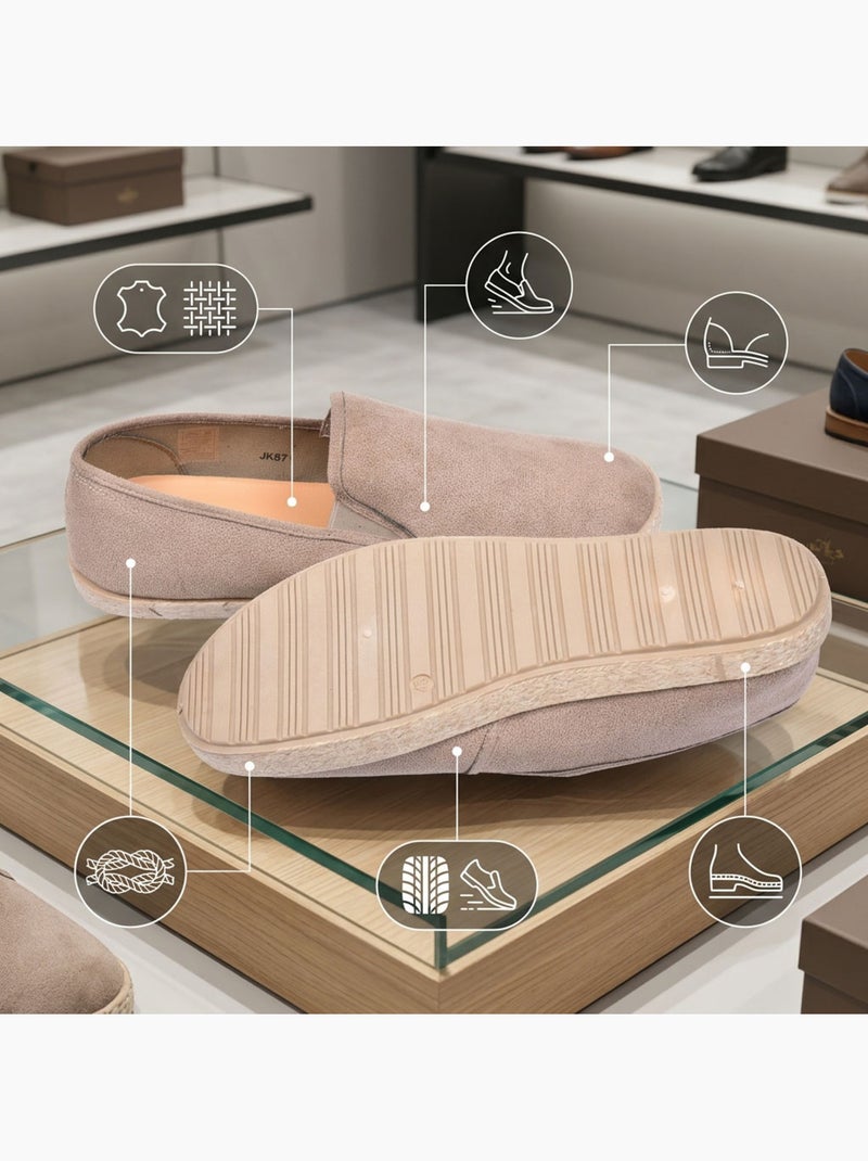 OZABI Espadrilles homme élégantes été slip-on style chic décontracté Taupe - Kiabi