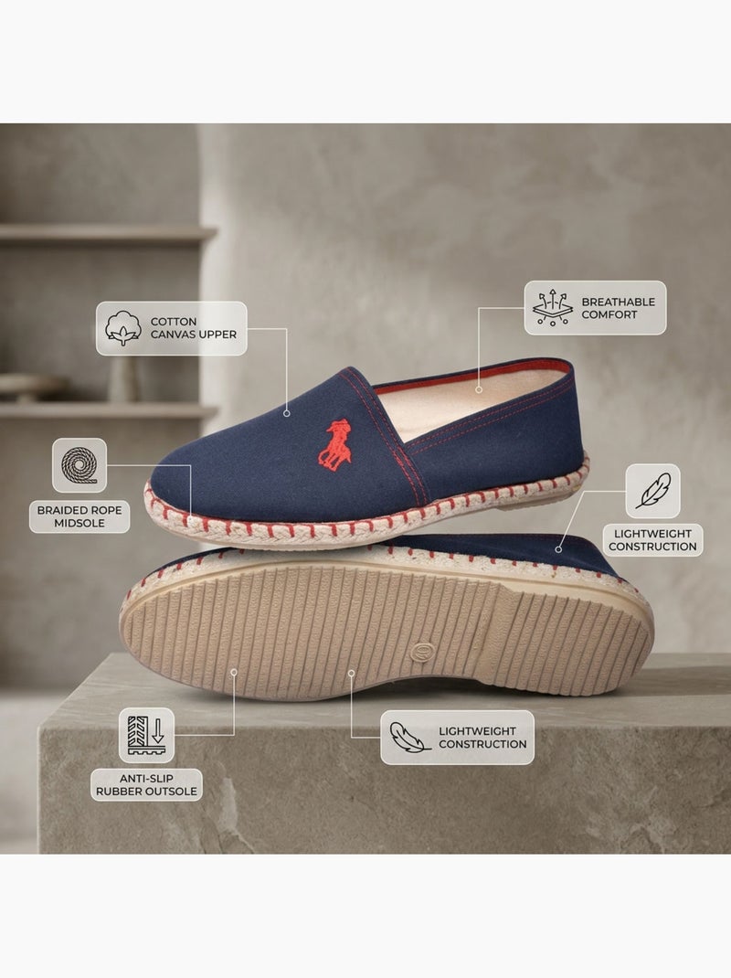 OZABI Espadrilles Homme Made in Espagne Toile Coton Été Bleu marine - Kiabi
