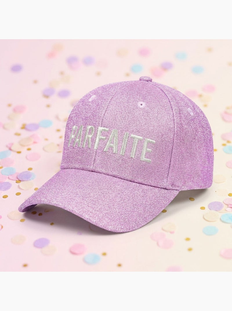 OZABI Lot 2 Casquettes Pailletées Femme – Message Brodé Fantaisie Humoristique Rose poudré - Kiabi