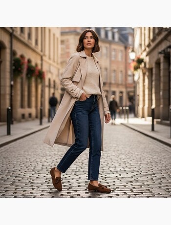 Ozabi mocassins femme bobo chic nœud pampilles daim synthétique