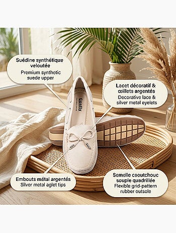 OZABI Mocassins Femme Lacet Daim Bobo Chic 3 Coloris