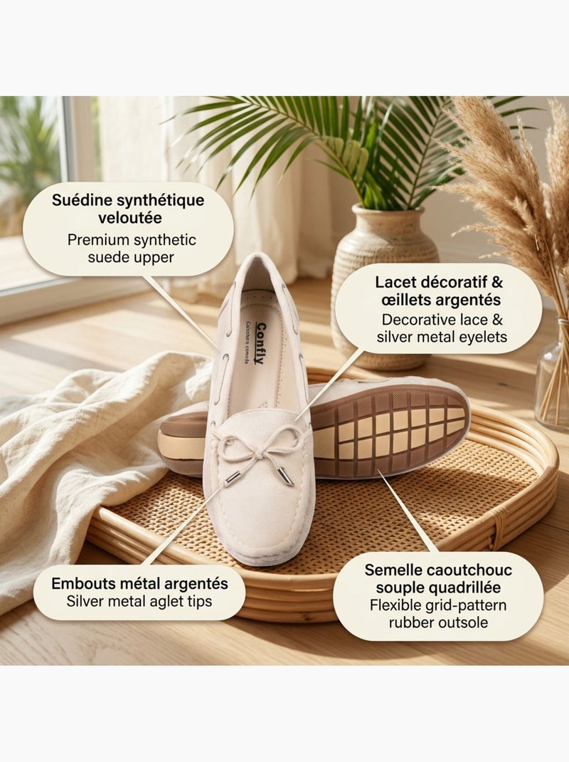OZABI Mocassins Femme Lacet Daim Bobo Chic 3 Coloris Beige - Kiabi