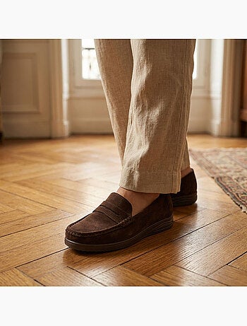 OZABI Mocassins Femme Penny Loafer Daim Confort