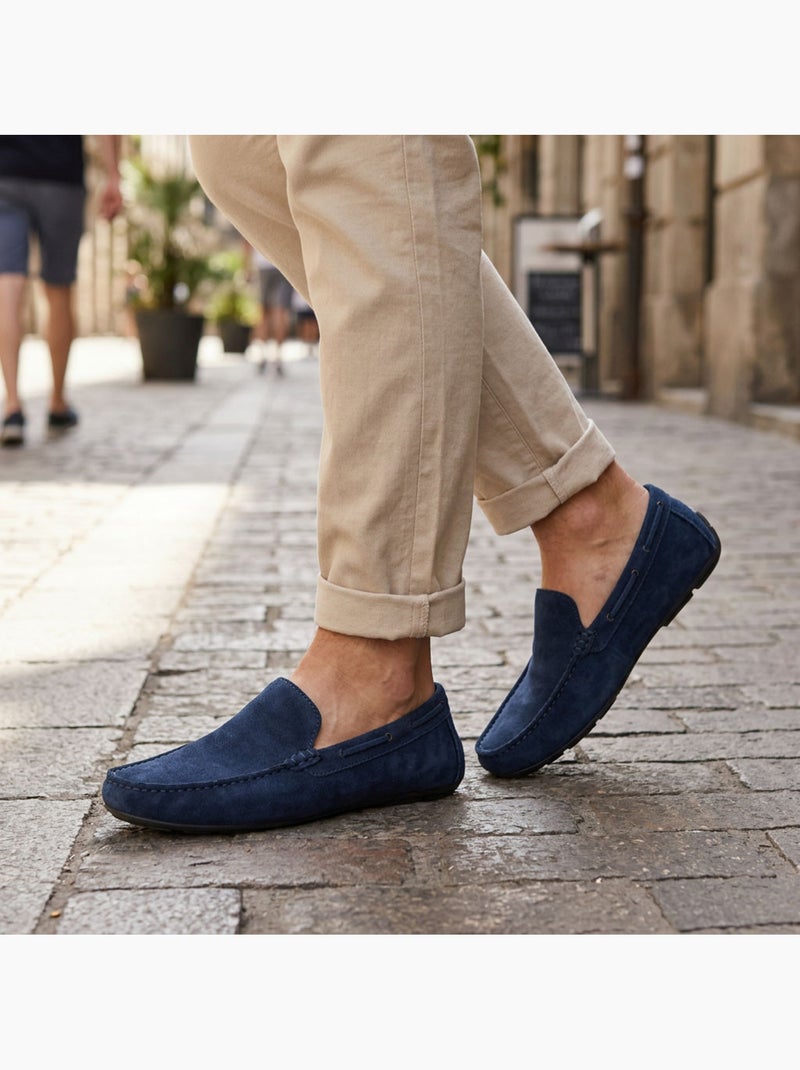 OZABI Mocassins Homme Été Bateau Nubuck Souple Bleu marine - Kiabi