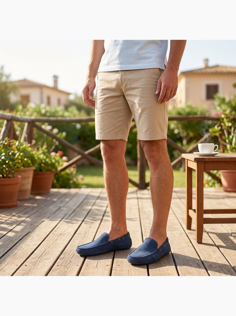 OZABI Mocassins Homme Été Bateau Nubuck Souple Bleu marine - Kiabi