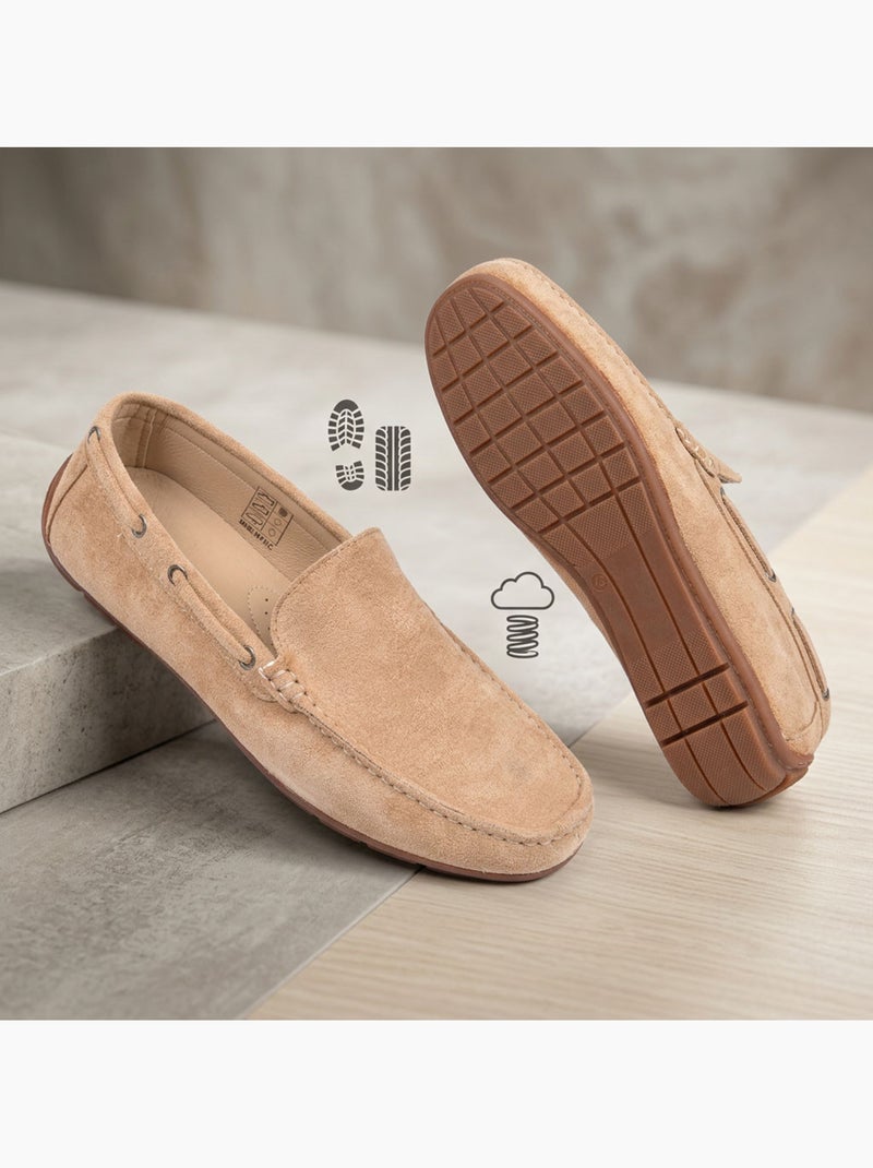 OZABI Mocassins Homme Été Bateau Nubuck Souple Taupe - Kiabi