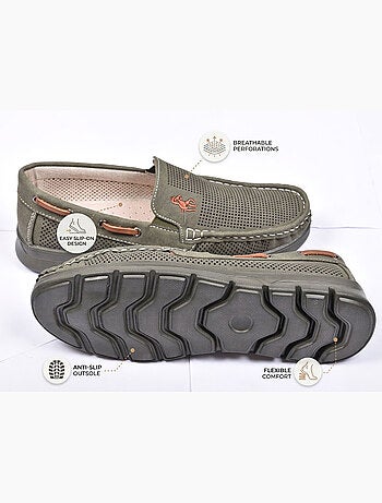 OZABI Mocassins Homme Microperforés Confort Été Semelle Crantée
