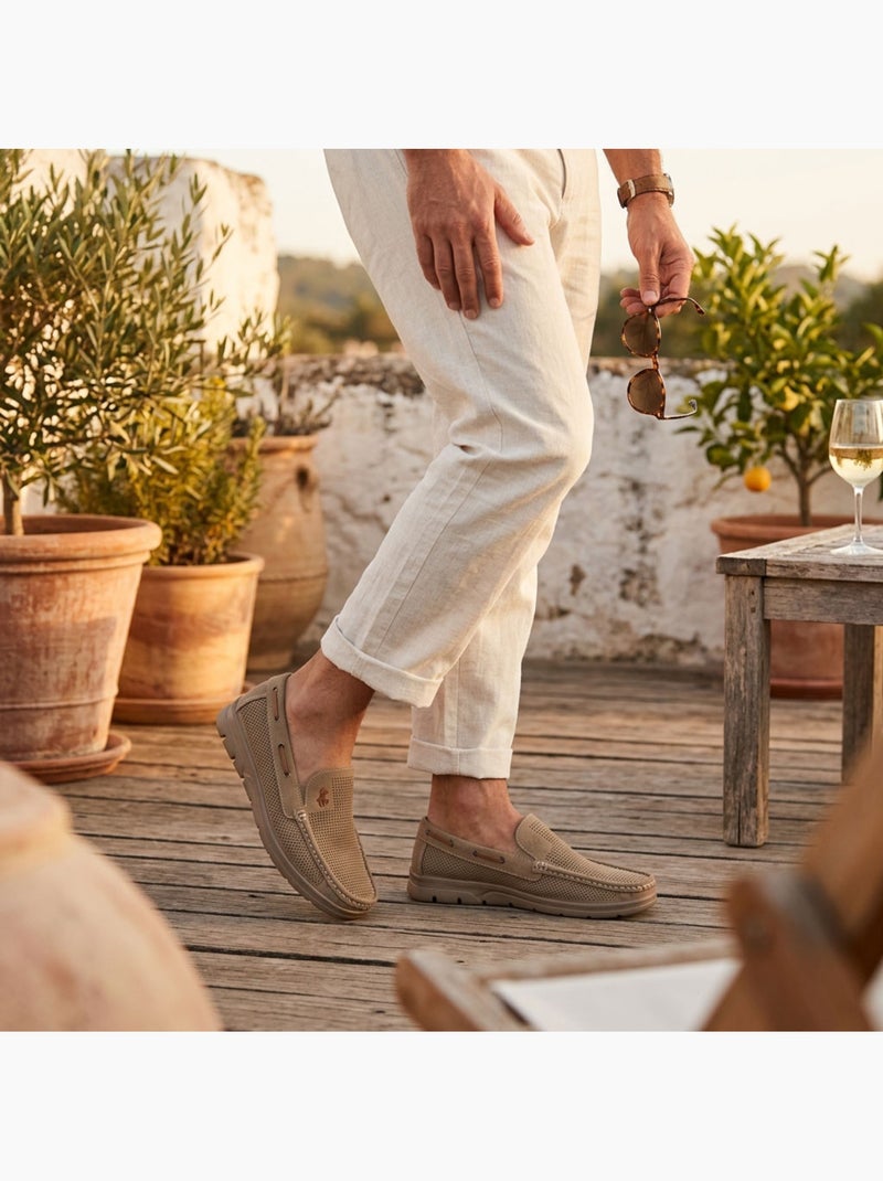 OZABI Mocassins Homme Microperforés Confort Été Semelle Crantée Taupe - Kiabi