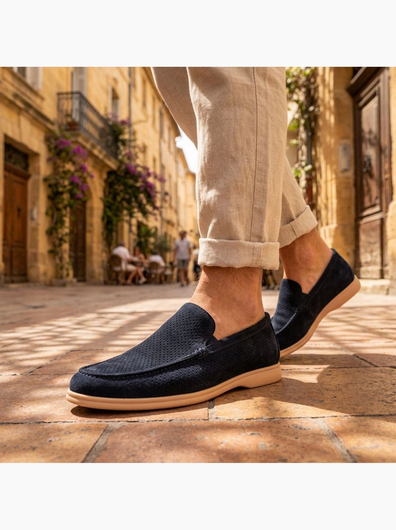 OZABI Mocassins Homme Microperfores Premium Slip On Confort Bleu marine - Kiabi