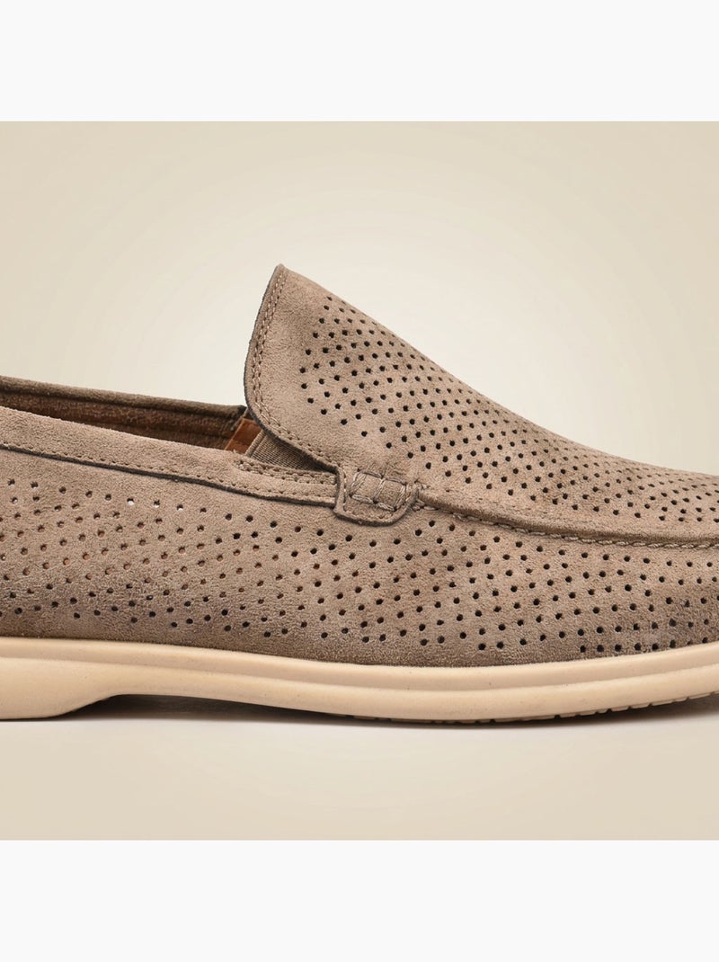 OZABI Mocassins Homme Microperfores Premium Slip On Confort Taupe - Kiabi