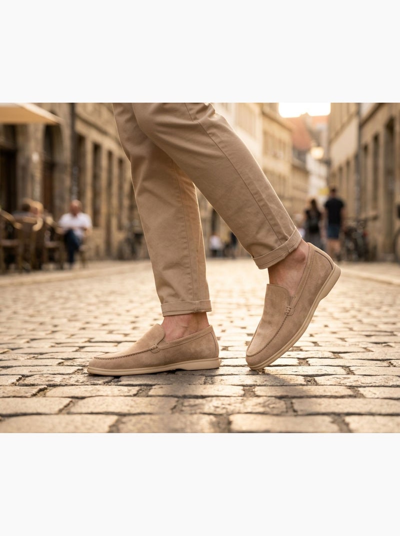 OZABI Mocassins Homme Premium Suédine Confort Slip-On Beige - Kiabi