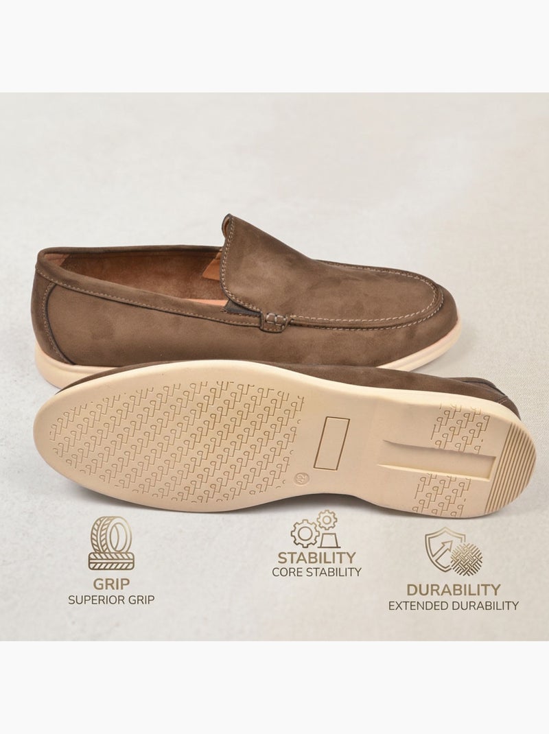 OZABI Mocassins Homme Premium Suédine Confort Slip-On Marron - Kiabi