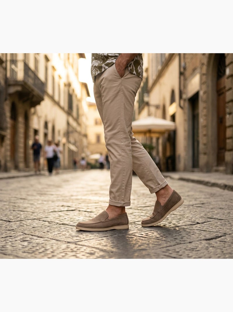 OZABI Mocassins Homme Premium Suédine Confort Slip-On Taupe - Kiabi