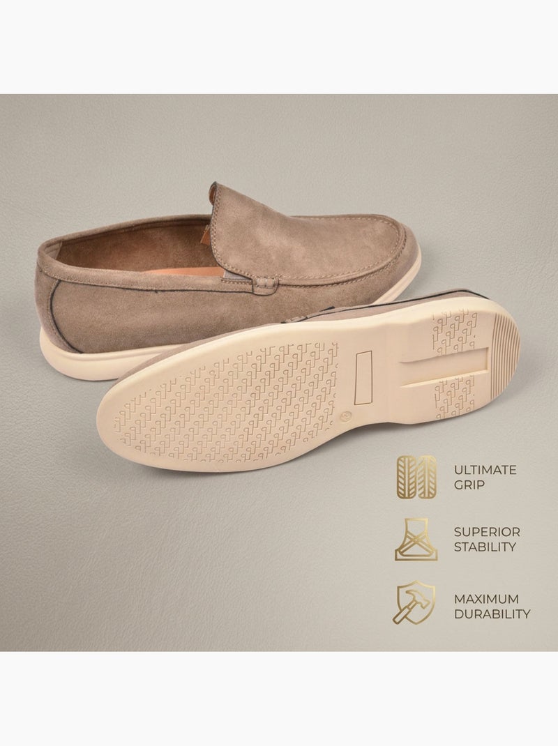 OZABI Mocassins Homme Premium Suédine Confort Slip-On Taupe - Kiabi