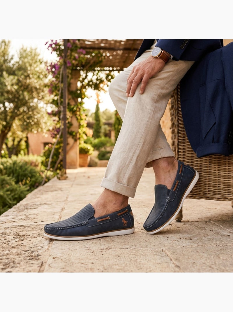 OZABI Mocassins homme respirants perforés confort été Bleu marine - Kiabi