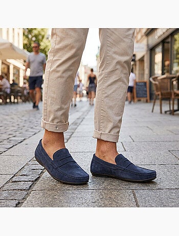 OZABI Mocassins Homme Ville Confort Slip-On Nubuck Souple
