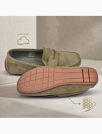 OZABI Mocassins Homme Ville Confort Slip-On Nubuck Souple