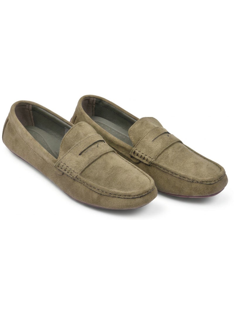 OZABI Mocassins Homme Ville Confort Slip-On Nubuck Souple Vert - Kiabi