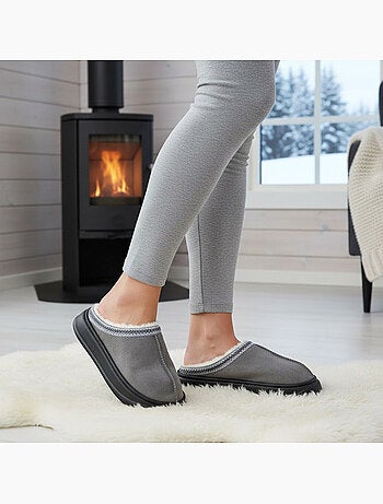 Ozabi mules femme style scandinave, intérieur fourré, semelle antidérapante