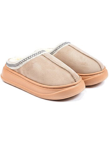 Ozabi mules femme style scandinave, intérieur fourré, semelle antidérapante