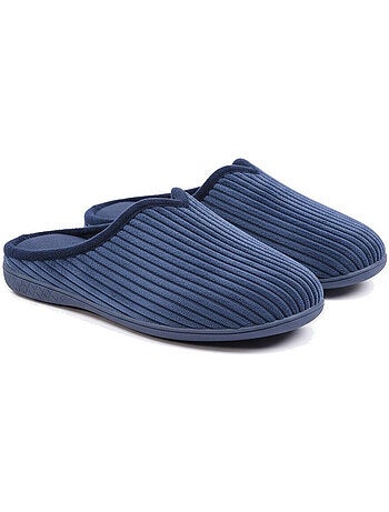 Ozabi mules femme unies, velours côtelé synthétique, passepoil fourrure
