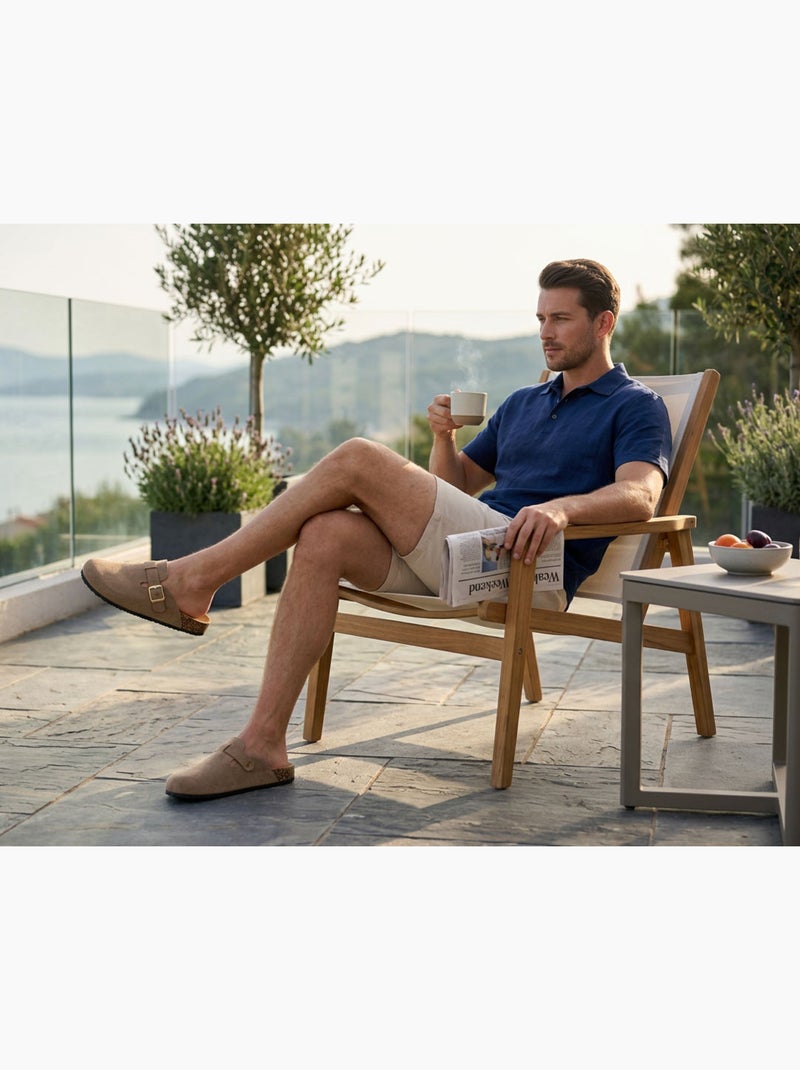 OZABI Mules Sabots Homme Confort Ergonomique Boucle Réglable Taupe - Kiabi