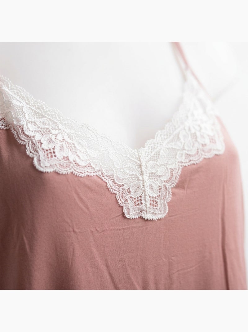 OZABI Nuisette et Kimono Femme 2 Pièces Viscose Dentelle Florale Ceinture Parme - Kiabi