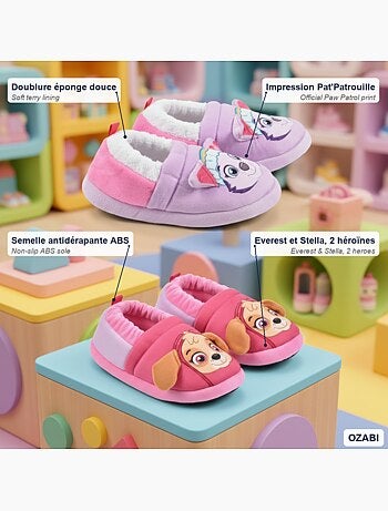 OZABI Pack 2 Paires Chaussons Enfant Pat Patrouille Antidérapants