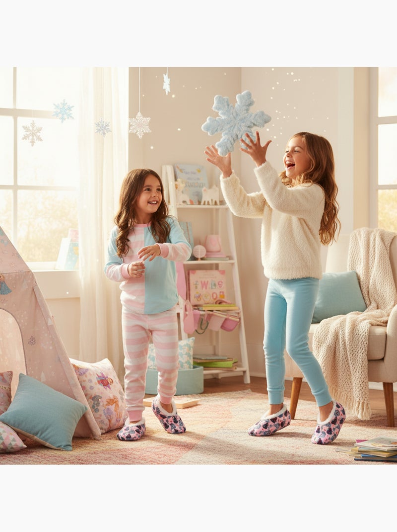 OZABI Pack 2 Paires Chaussons Fille Disney Fourrés Antidérapants Rose - Kiabi